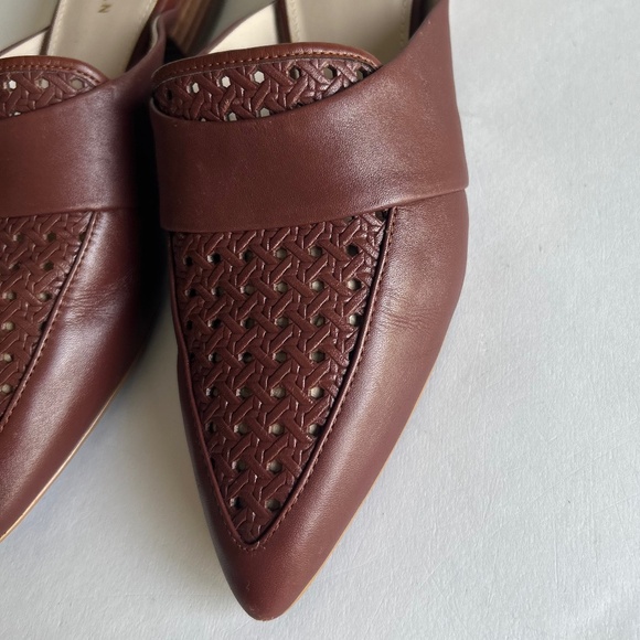Cole Haan Brown Leather Weaving Point Toe Mules size 5.5 - Picture 9 of 16